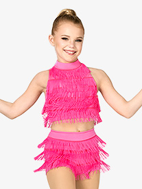 Double Platinum - Girls 2-Piece Fringe Performance Set